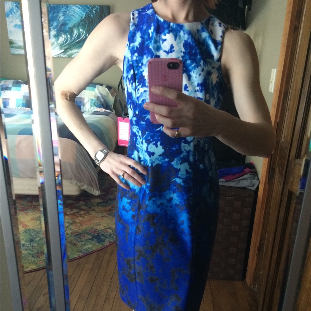 Vince camuto lines dress with back zipper